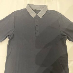 Travis Mathew collared shirt sleeve shirt, navy, size large